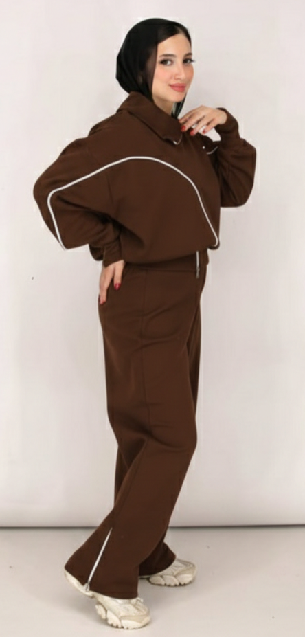 Zipper Trim Suit